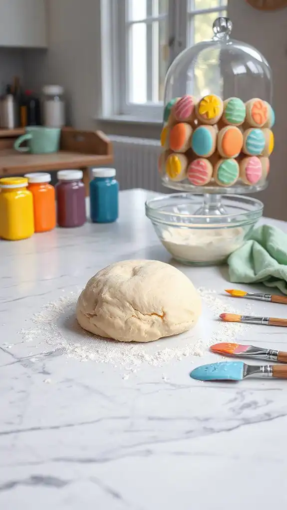 color the chilled dough