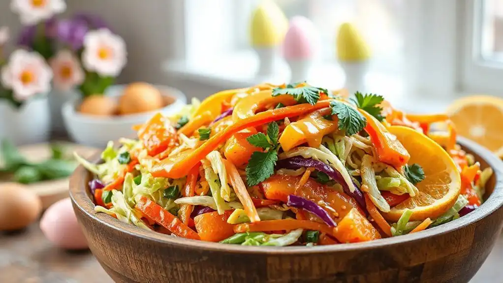 colorful citrusy vegetable slaw