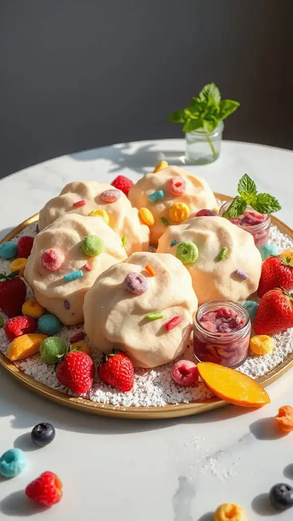 colorful crunchy meringue cookies