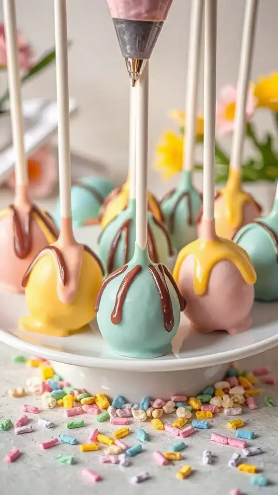 colorful drizzle topping added