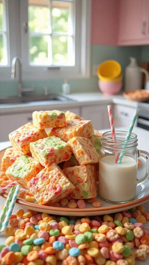 colorful fruity pebbles treats