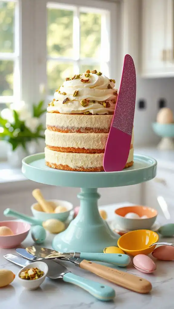 colorful serving utensils selection