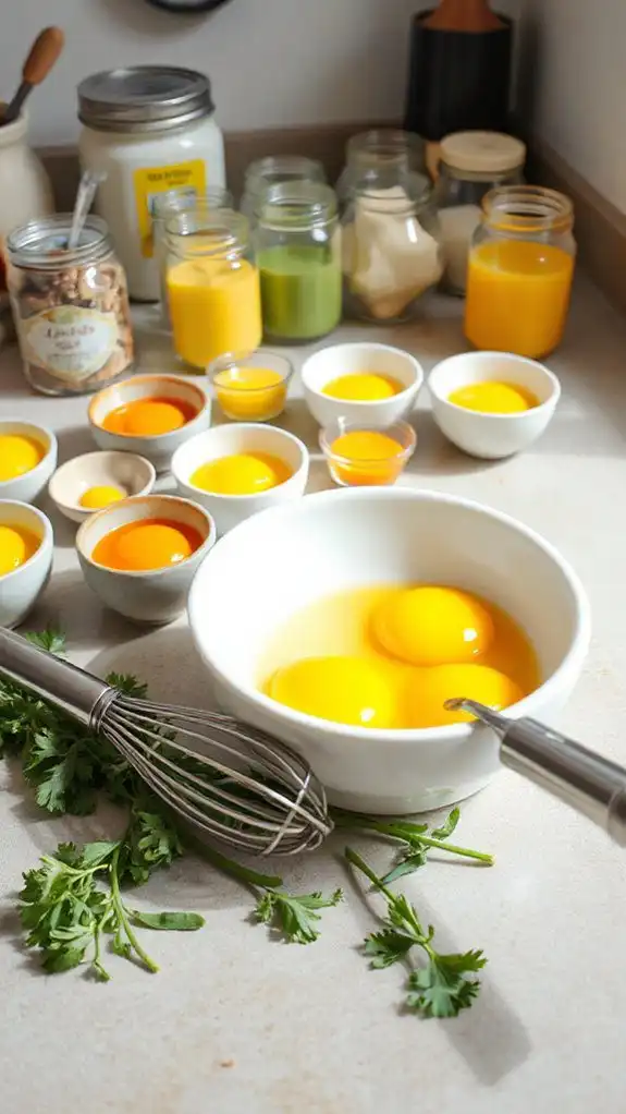 coloring egg yolks brightly