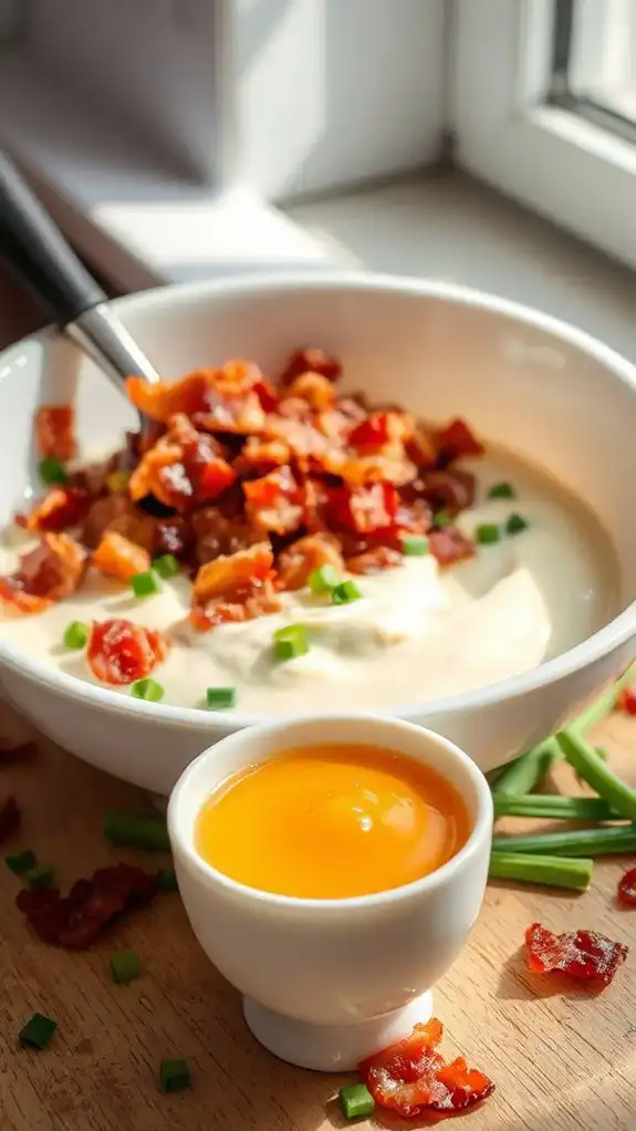 combine bacon and mayo
