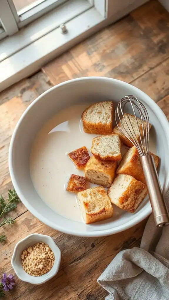 combine bread with milk