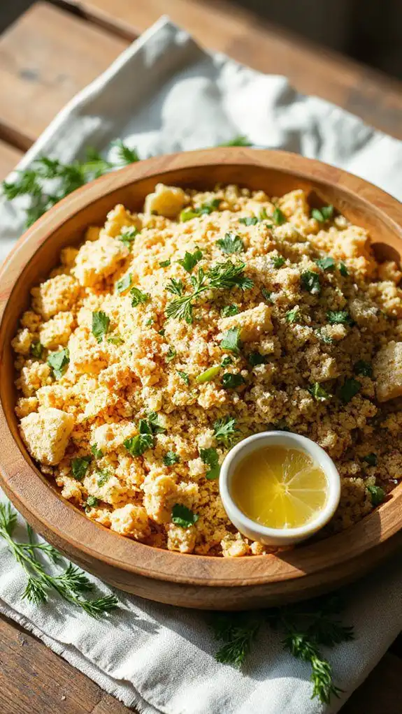 combine bread with spices combine bread with spices