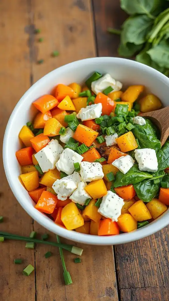 combine cheese with vegetables