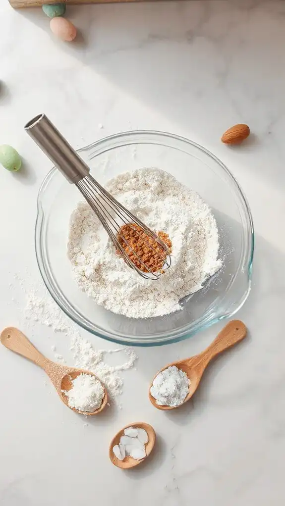 combine dry ingredients thoroughly