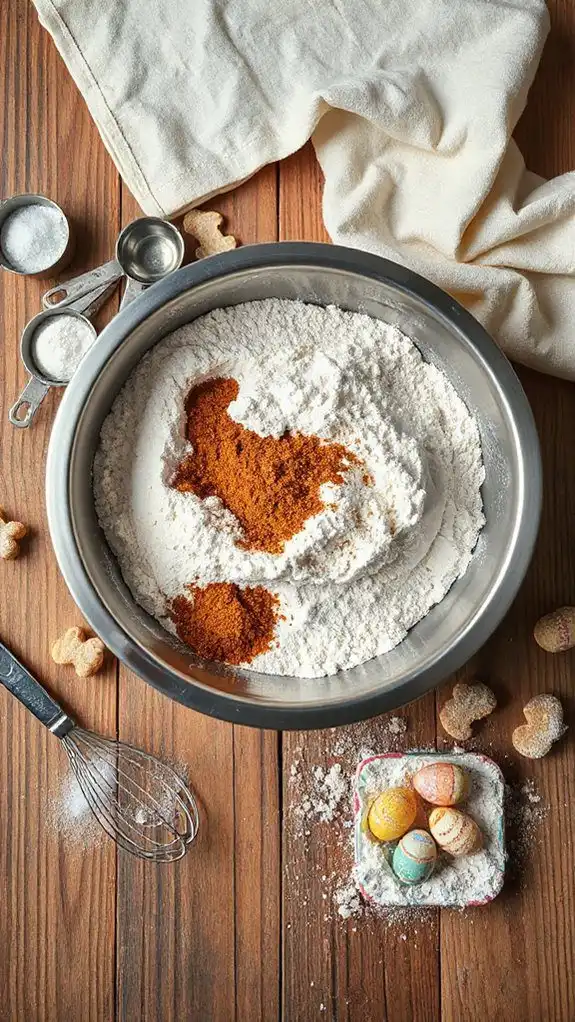 combine dry ingredients thoroughly