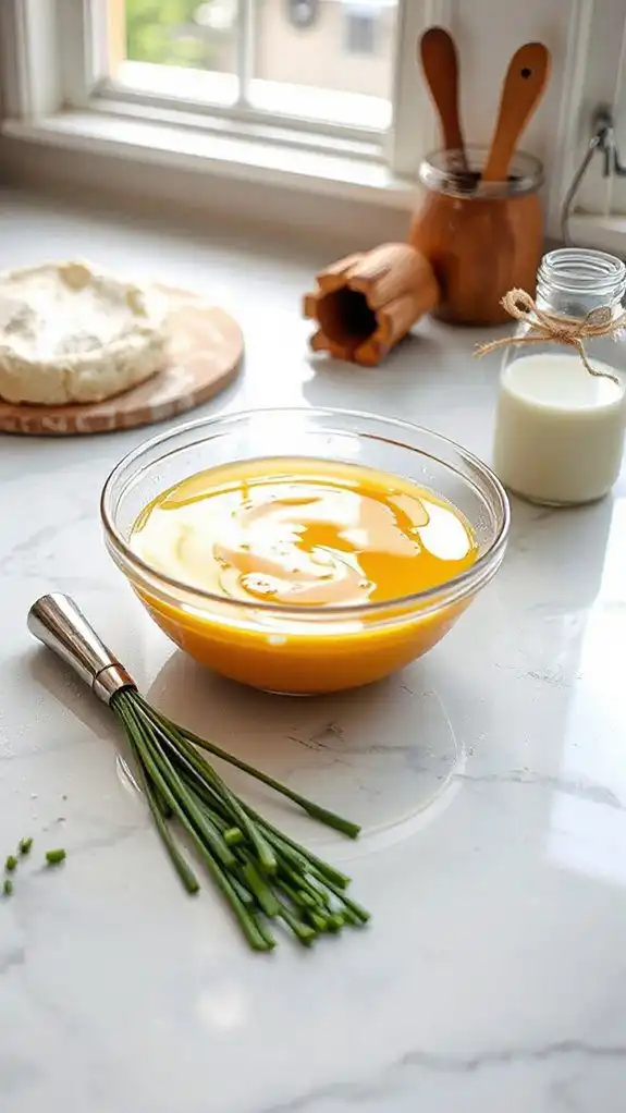 combine eggs with cream