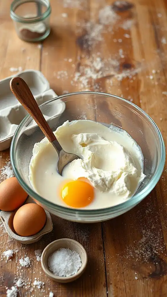 combine eggs with dairy