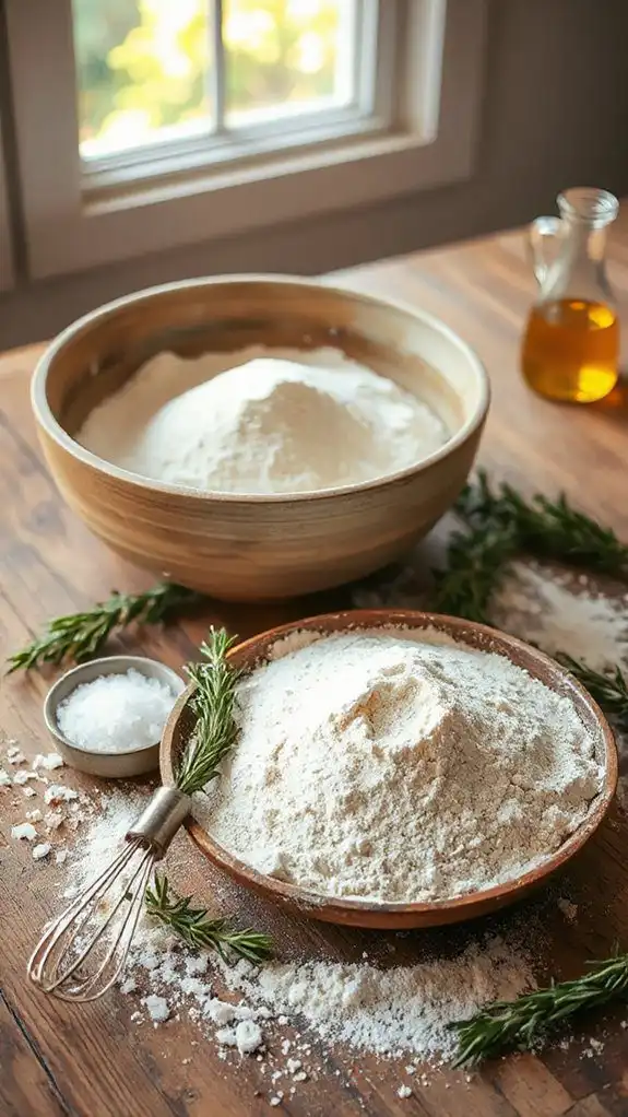 combine flour with salt