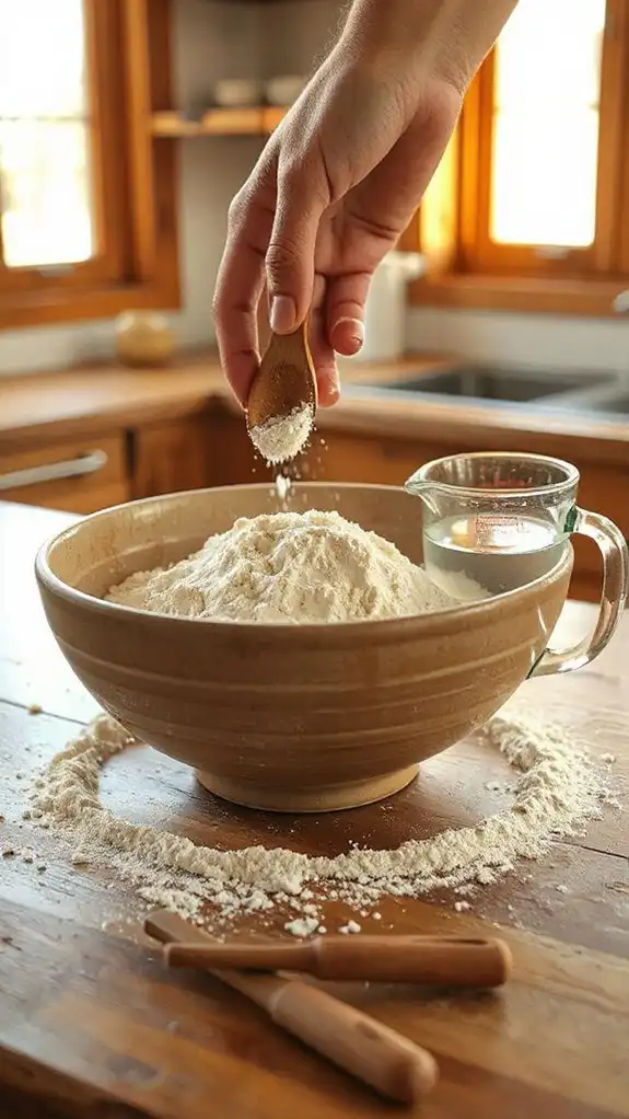 combine flour yeast water