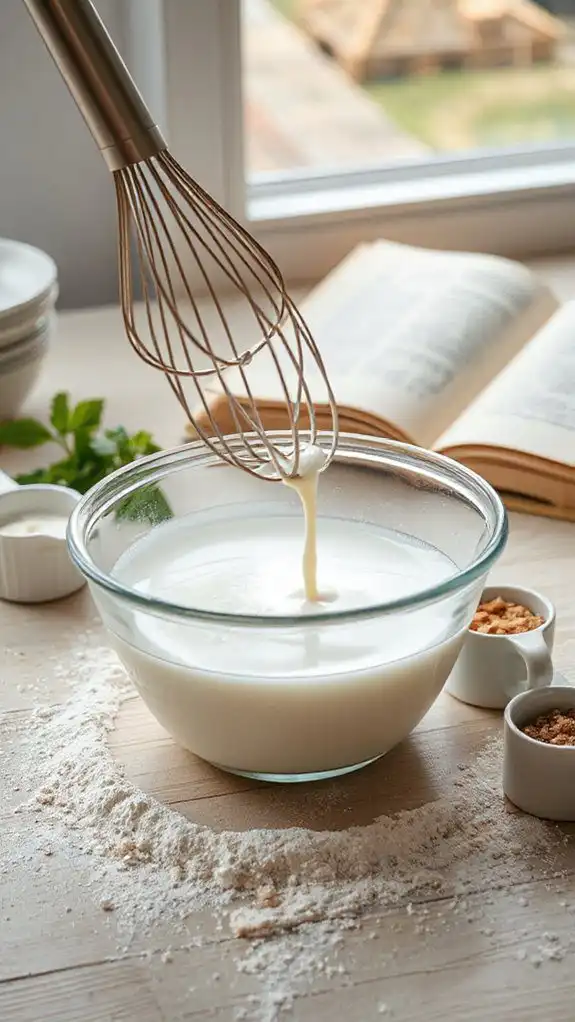 combine heated milk thoroughly