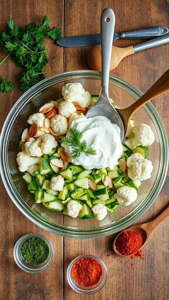 combine ingredients in bowl combine ingredients in bowl
