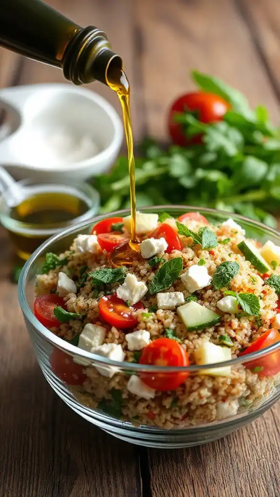 combine ingredients with oil