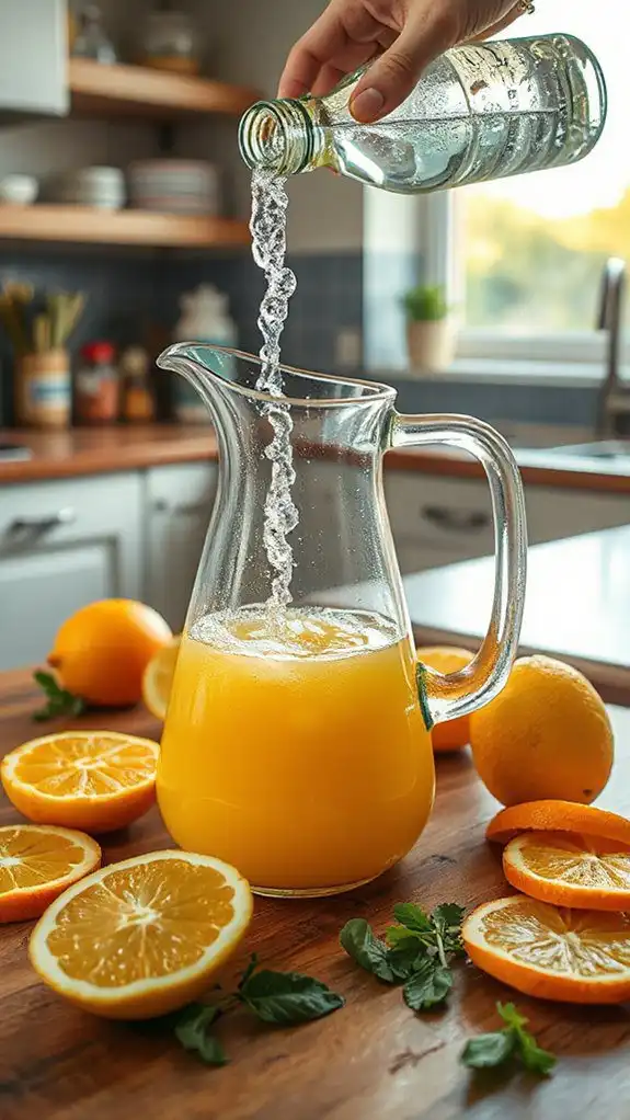 combine juice with bubbles