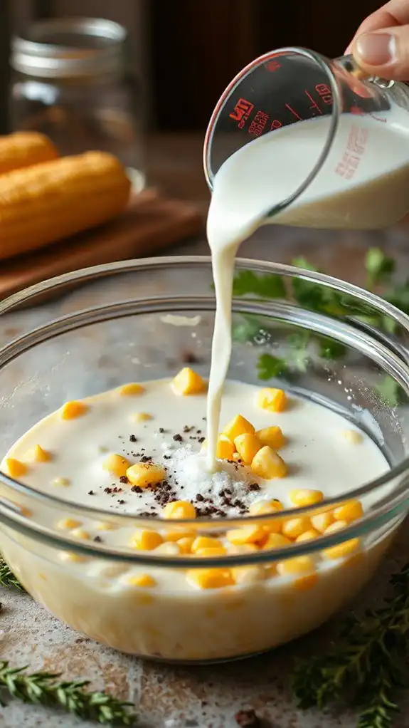 combine milk with seasoning