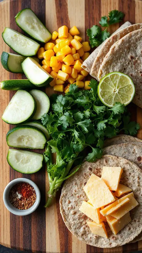 combine quesadilla ingredients together