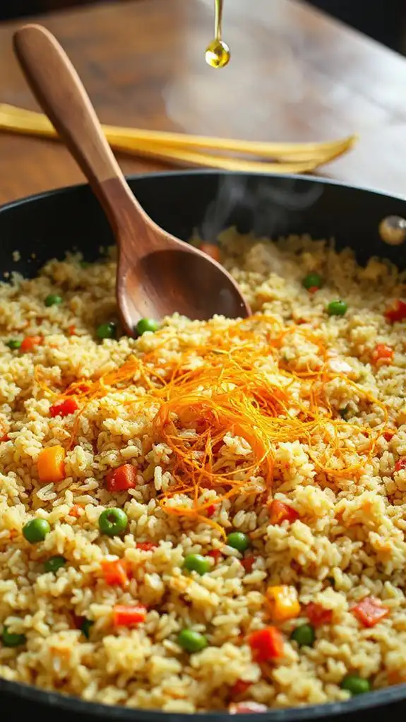 combine rice with saffron