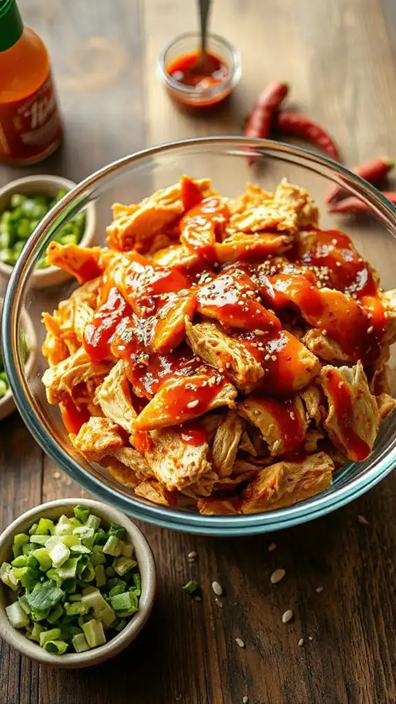 combine sauce and chicken combine sauce and chicken