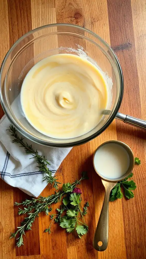 combine sauce and milk combine sauce and milk