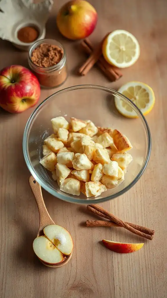 combine spices with apples