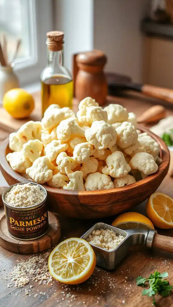 combine spices with cauliflower