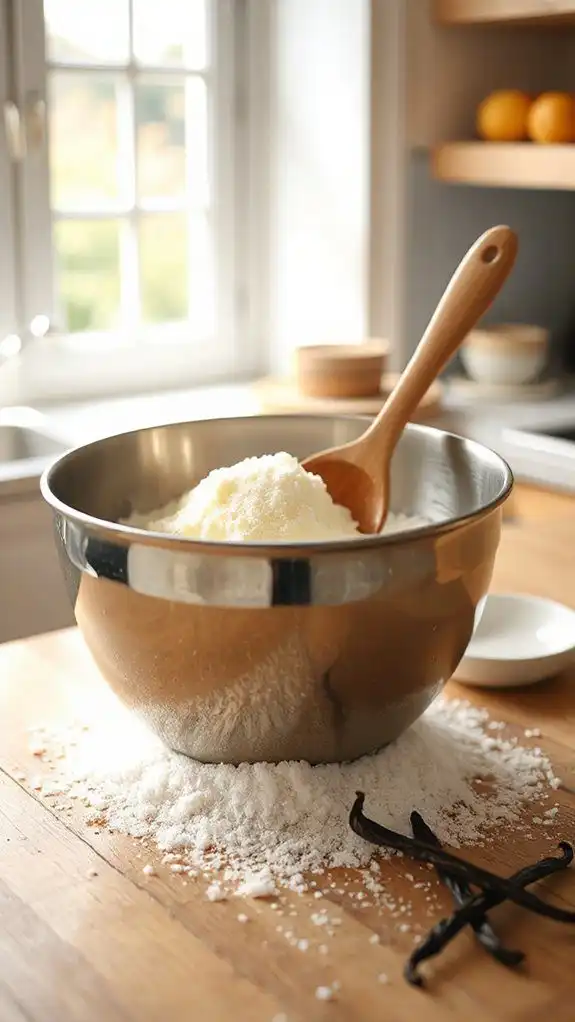 combine sugar with butter