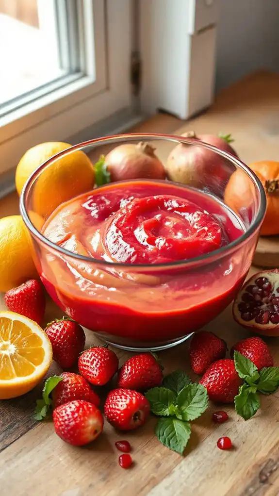 combine various fruit purees