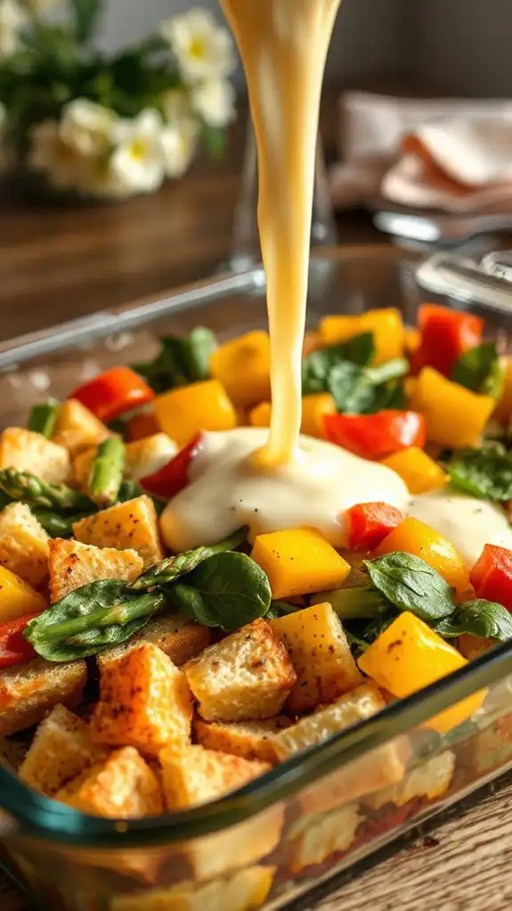 combine vegetable mixture layers