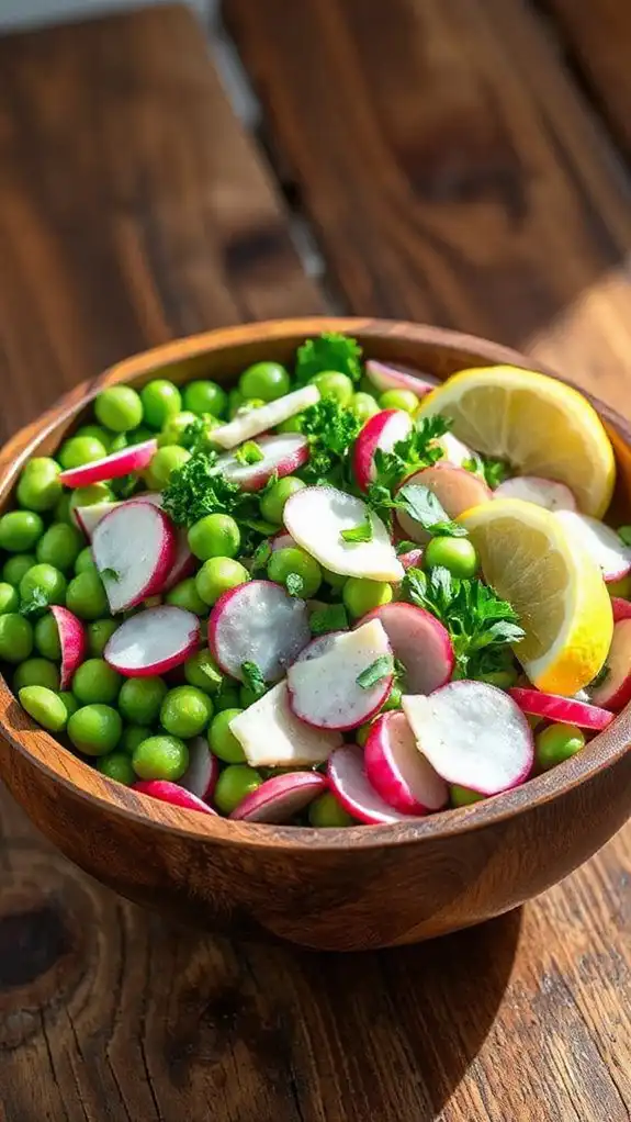 combine vegetables in bowl