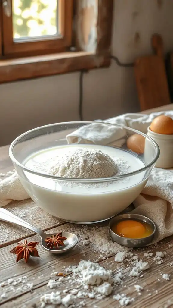 combine yeast and ingredients