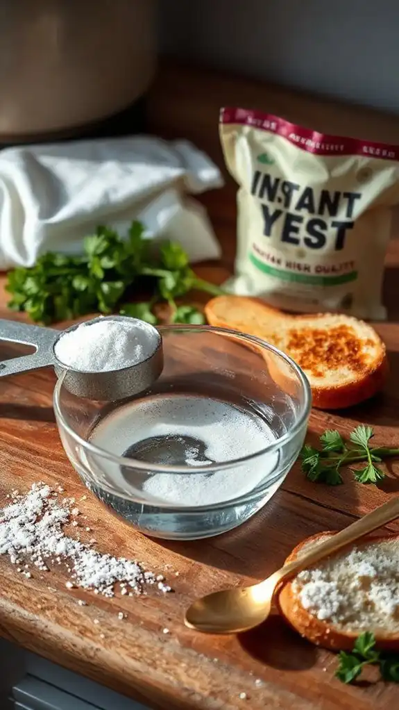 combine yeast with sugar