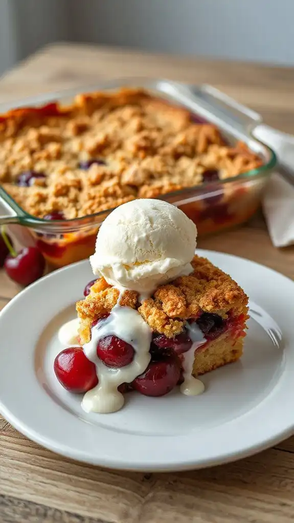 contrasting warm cherries and cream