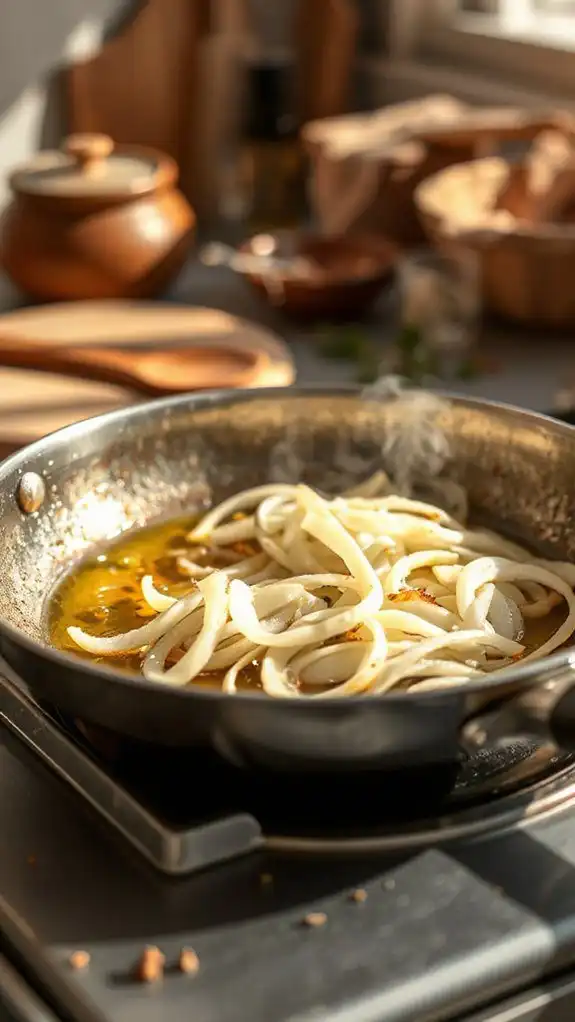 cook onions until clear