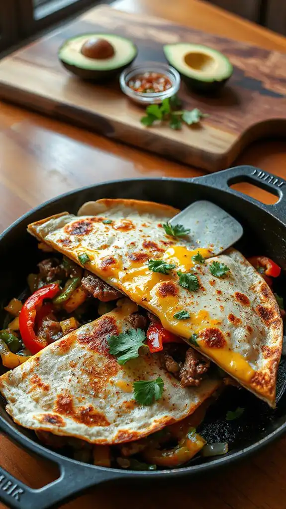 cook quesadilla on skillet