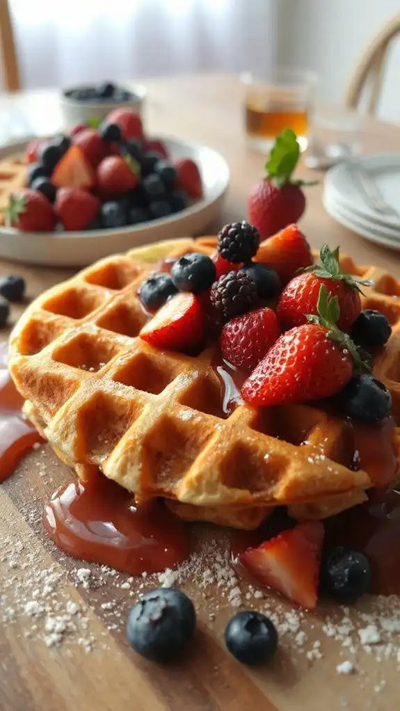 cook waffles until golden