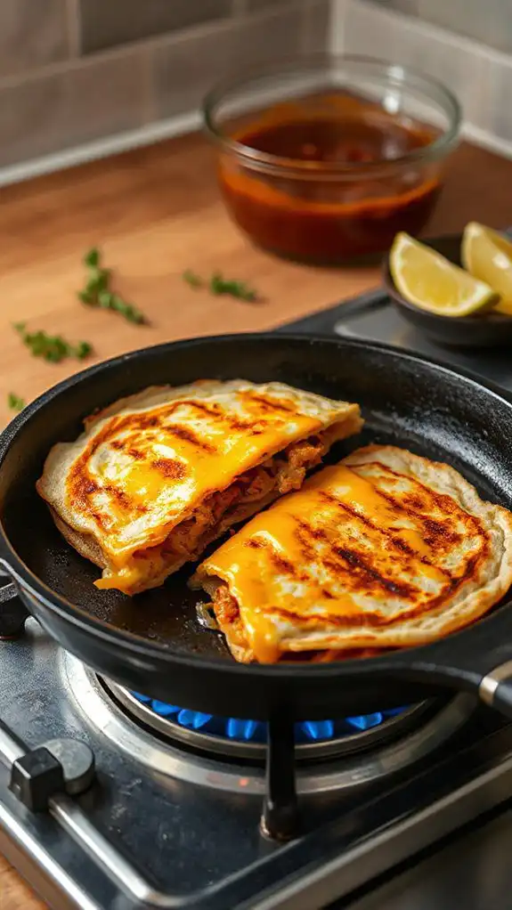 cooking using a skillet
