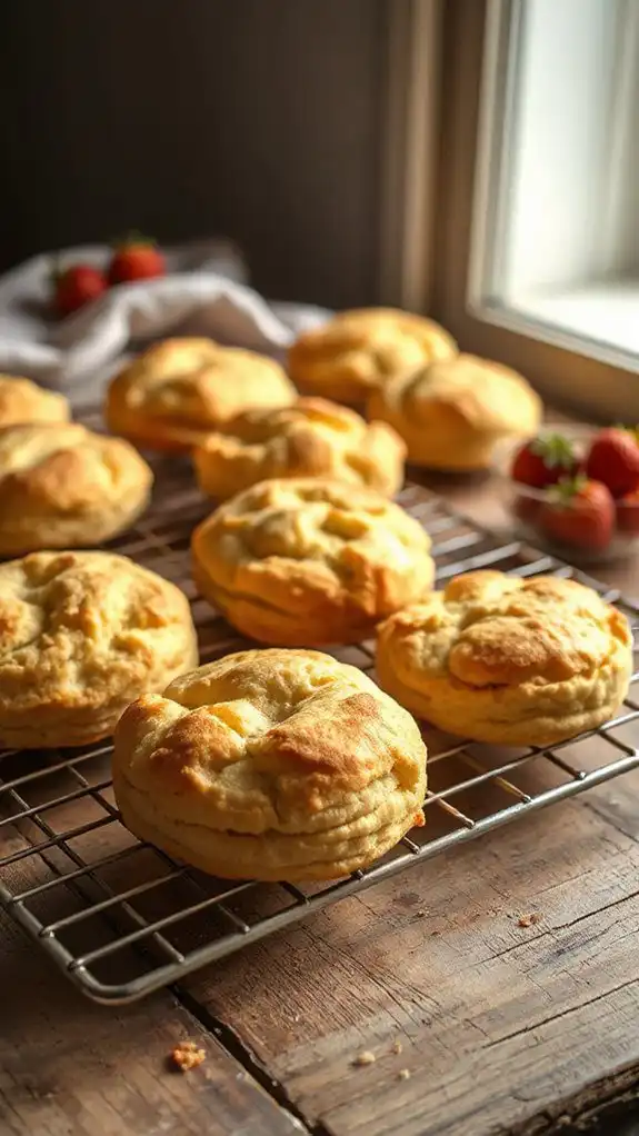 cool biscuits on rack