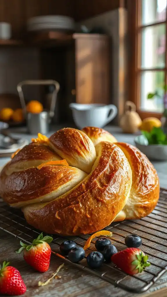 cool bread on rack
