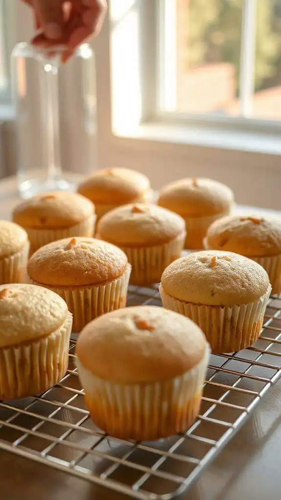 cool cupcakes on rack