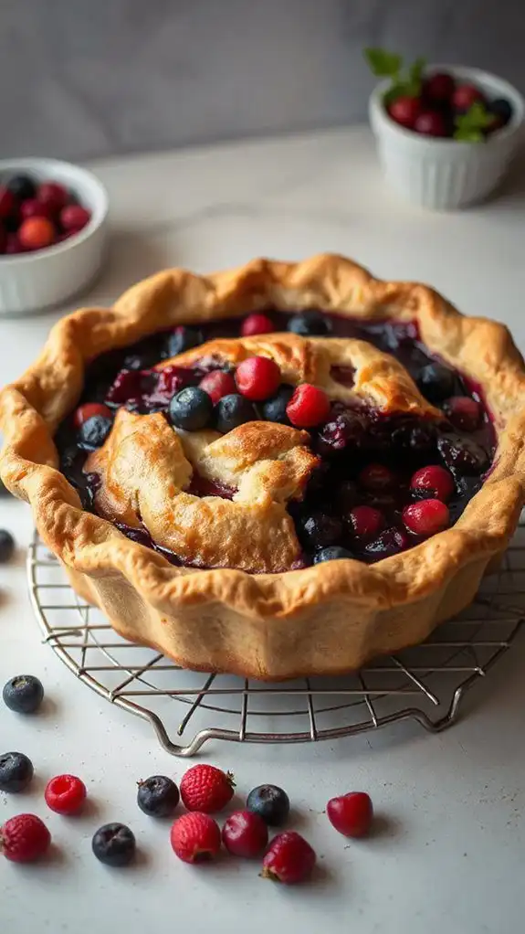 cool pie on wire rack