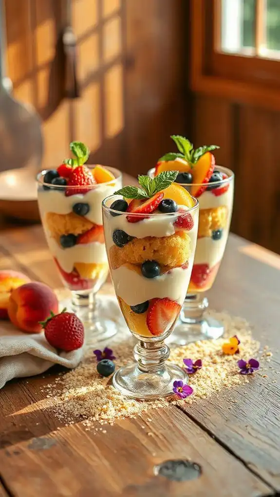 cornmeal fruit dessert parfaits