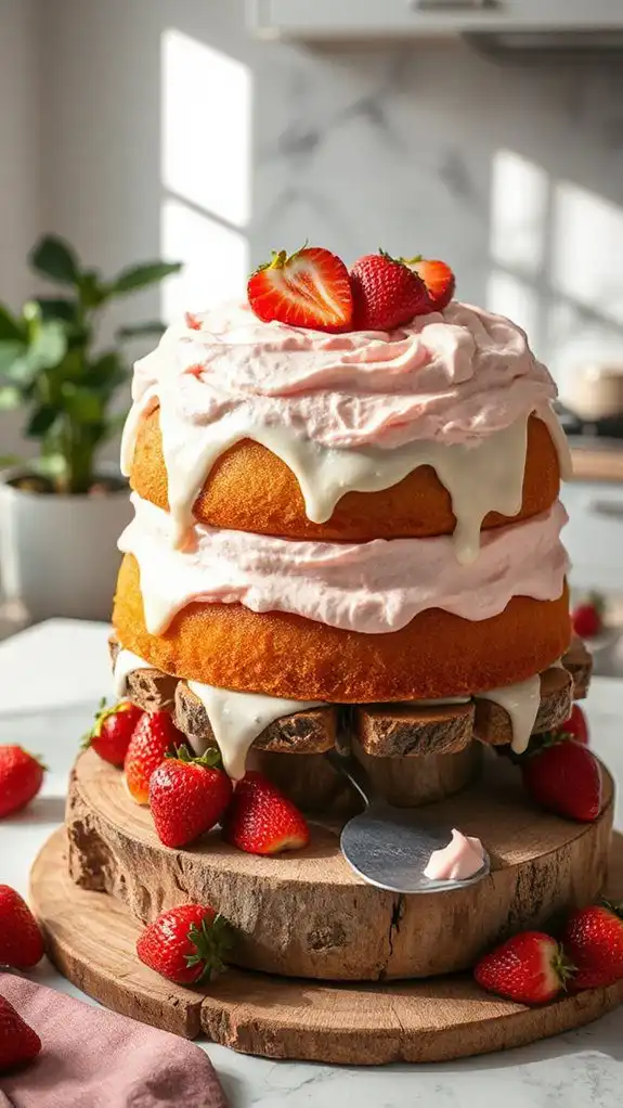 craft generous frosting layer