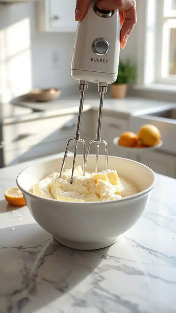 cream butter and sugar