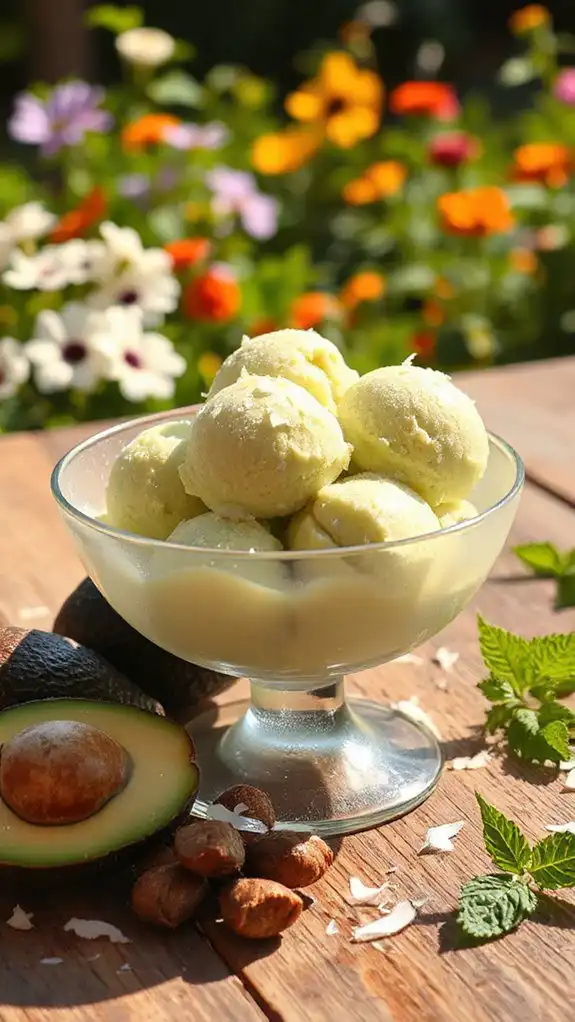 creamy avocado coconut sorbet