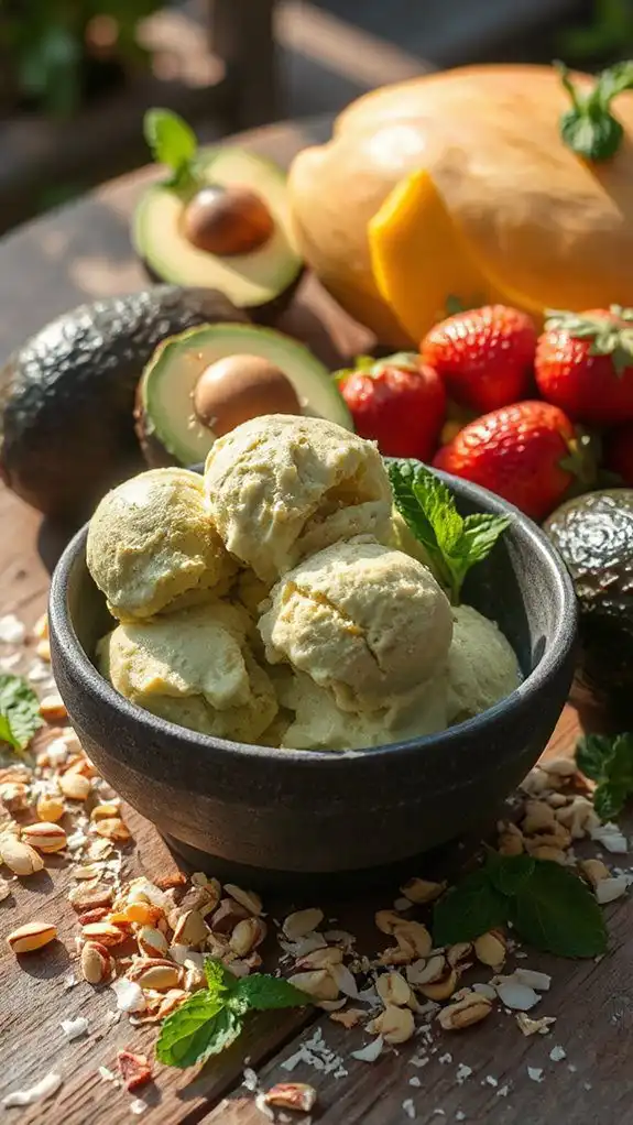 creamy avocado frozen dessert