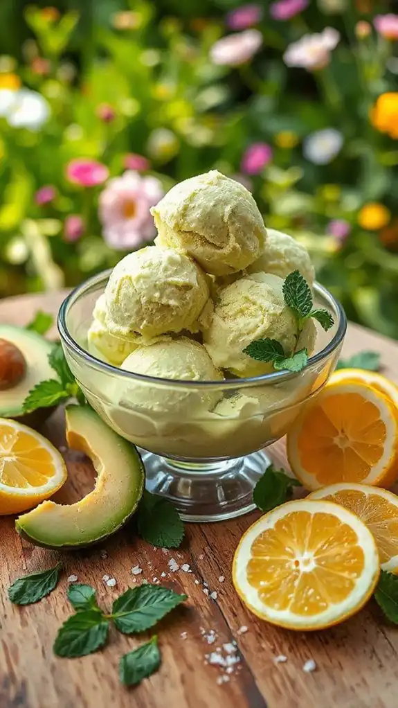creamy avocado lemon sorbet