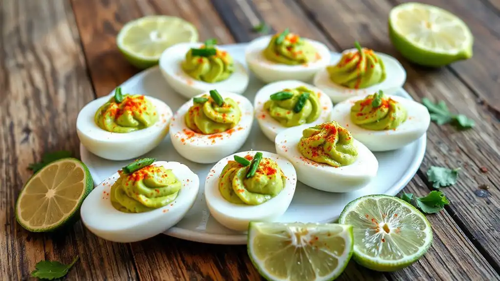creamy avocado lime deviled eggs